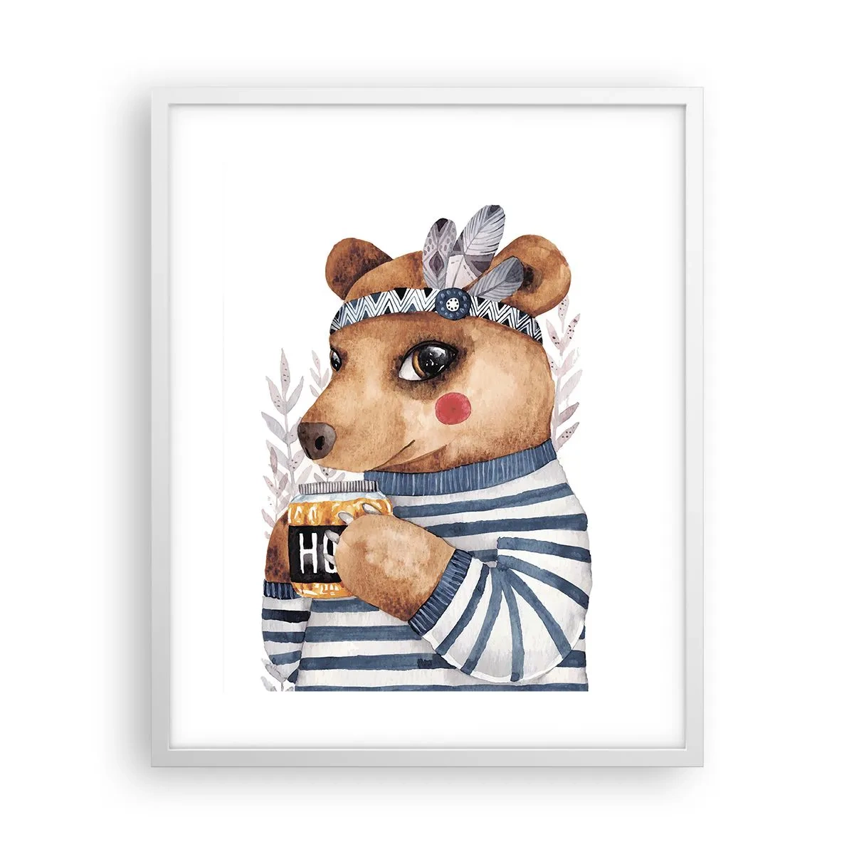 Affiche dans un cadre blanc - Poster - Un nounours trop mignon - 40x50 cm