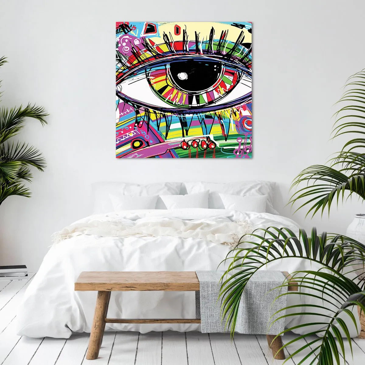 Impression sur toile - Image sur toile - Oeil coloré - âme colorée - 60x60 cm
