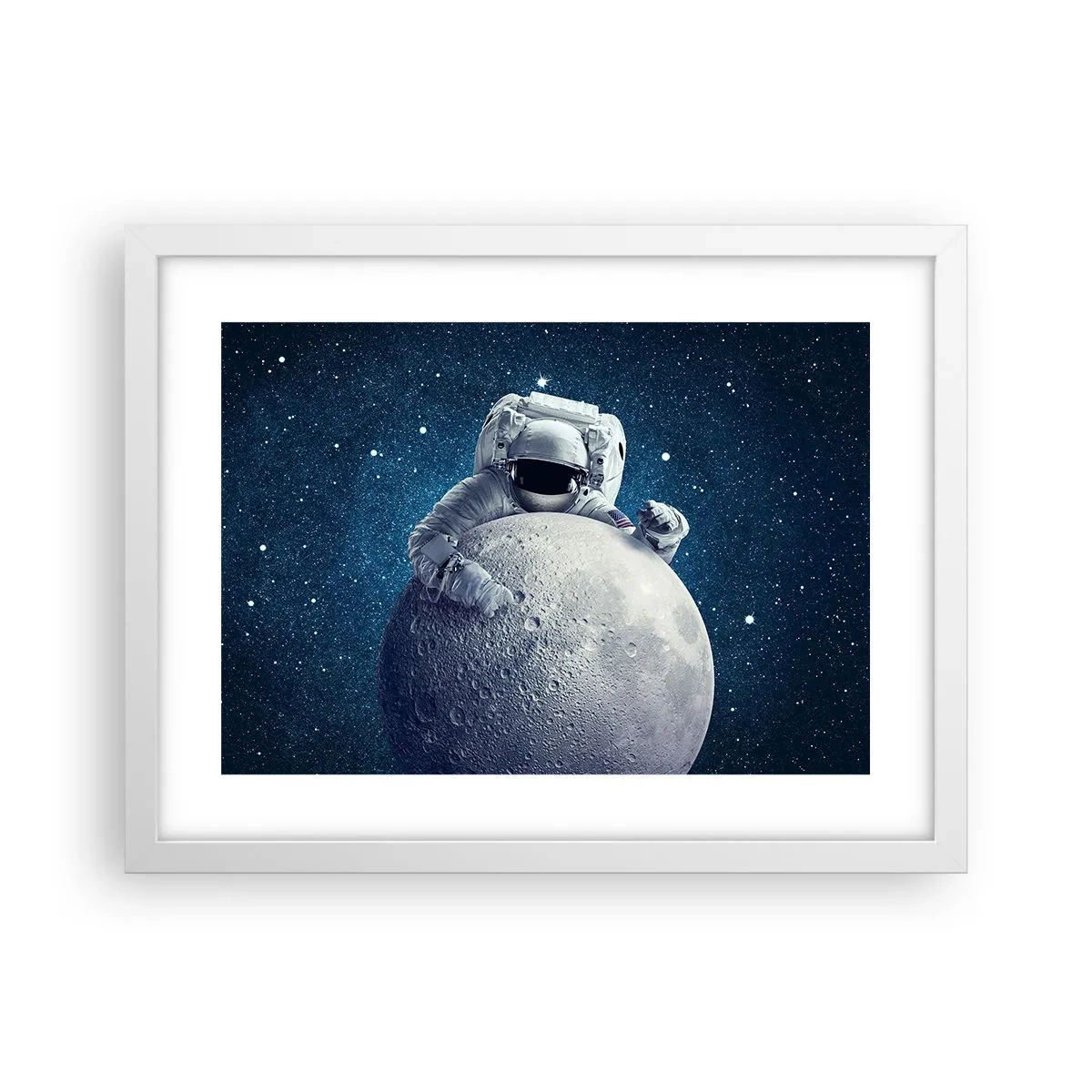 Affiche dans un cadre blanc - Poster - Comique de l'espace - 40x30 cm