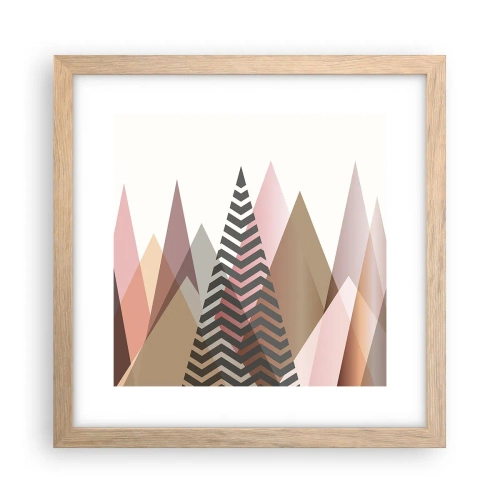 Affiche dans un chêne clair - Poster - Vue pyramidale - 30x30 cm