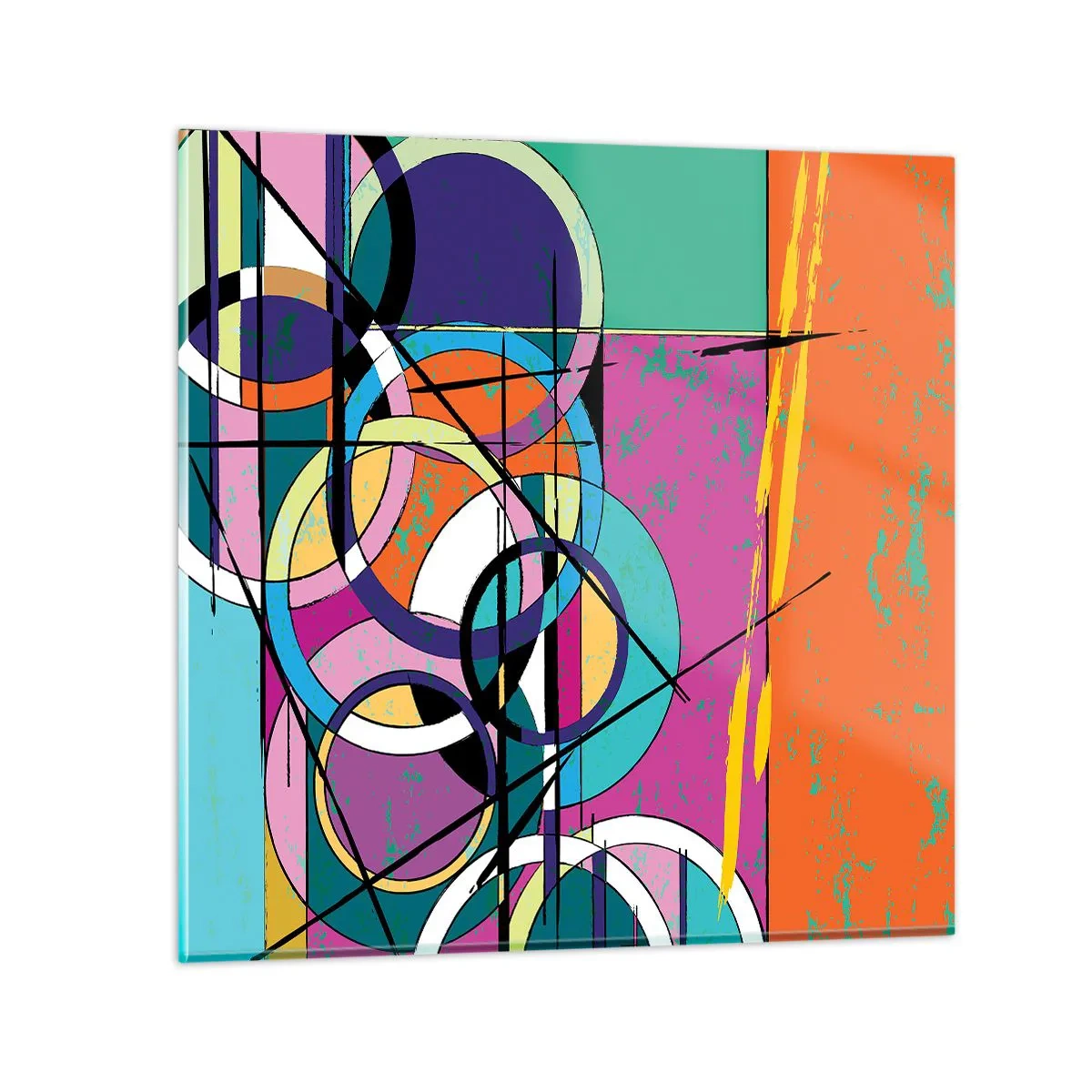 Impression sur verre - Image sur verre - Roues sur roues - 30x30 cm