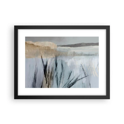 Affiche dans un cadre noir - Poster - Champs d'hiver - 40x30 cm