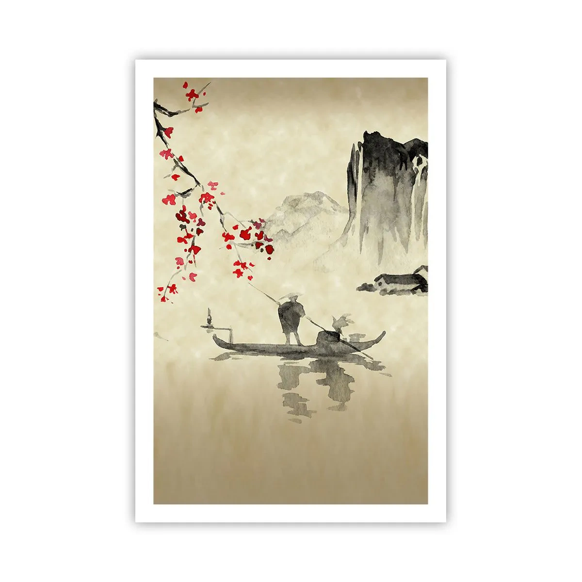 Affiche - Poster - Au pays des cerisiers en fleurs - 61x91 cm