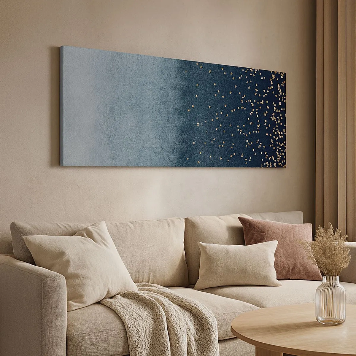 Impression sur toile - Image sur toile - Composition - phases bleues - 100x40 cm