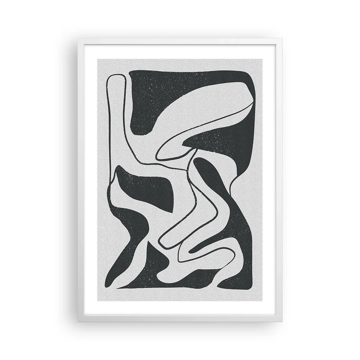 Affiche dans un cadre blanc - Poster - Amusement de labyrinthe abstrait - 50x70 cm