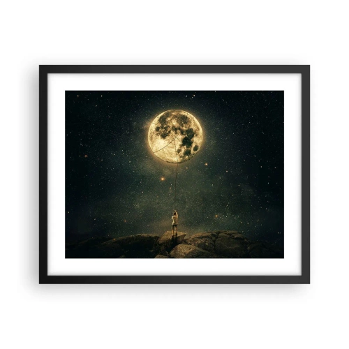 Affiche dans un cadre noir - Poster - Celui qui a volé la lune - 50x40 cm