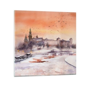 Impression sur verre - Image sur verre - Coucher de soleil royal - 30x30 cm