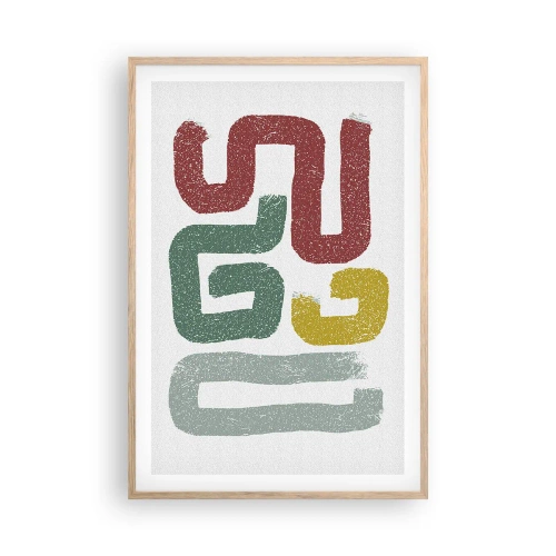 Affiche dans un chêne clair - Poster - Dans une langue inconnue - 61x91 cm