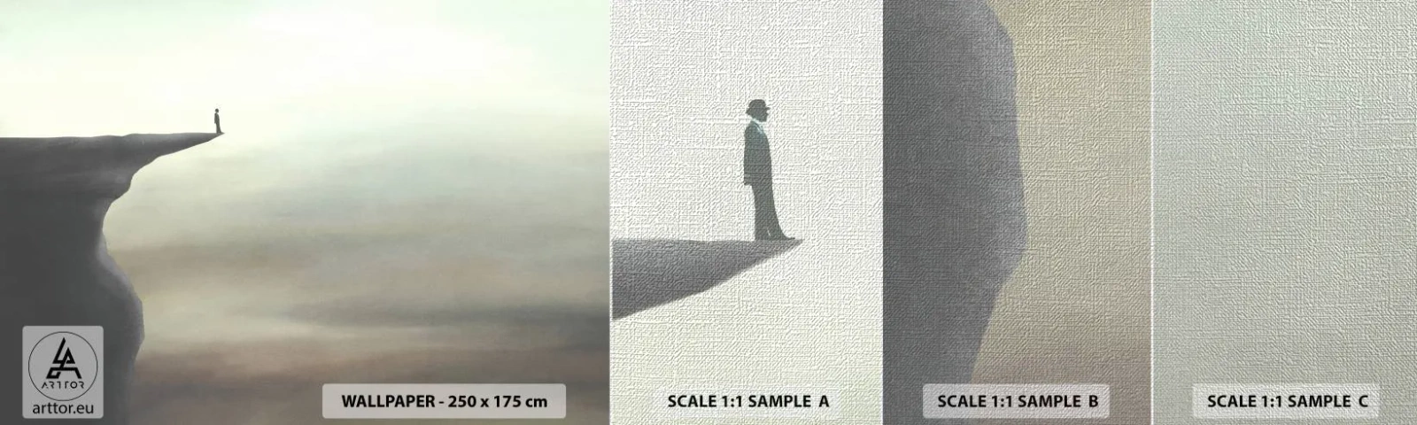 Échantillon de Papier Peint Premium Canvas - Tout en haut, bien entendu! - Falaise, Nature, Touristique - 100x30 cm