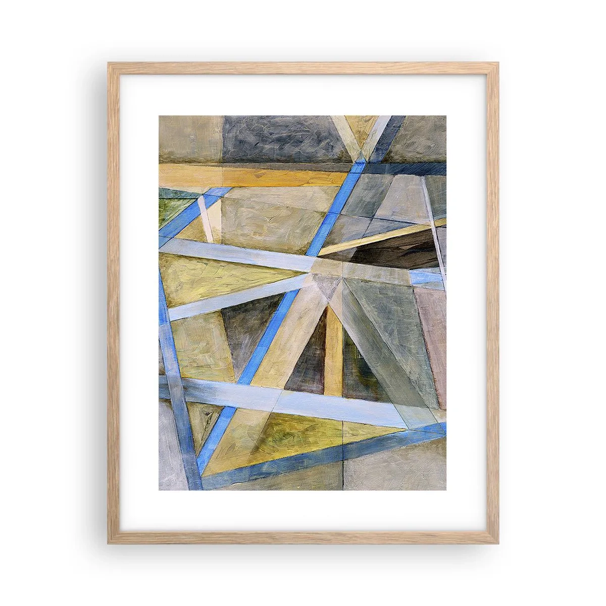 Affiche dans un chêne clair - Poster - Tout droit ou en diagonale ? - 40x50 cm