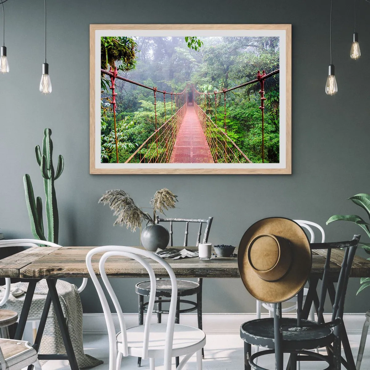 Affiche dans un chêne clair - Poster - Suspendu sur les couronnes - 50x40 cm