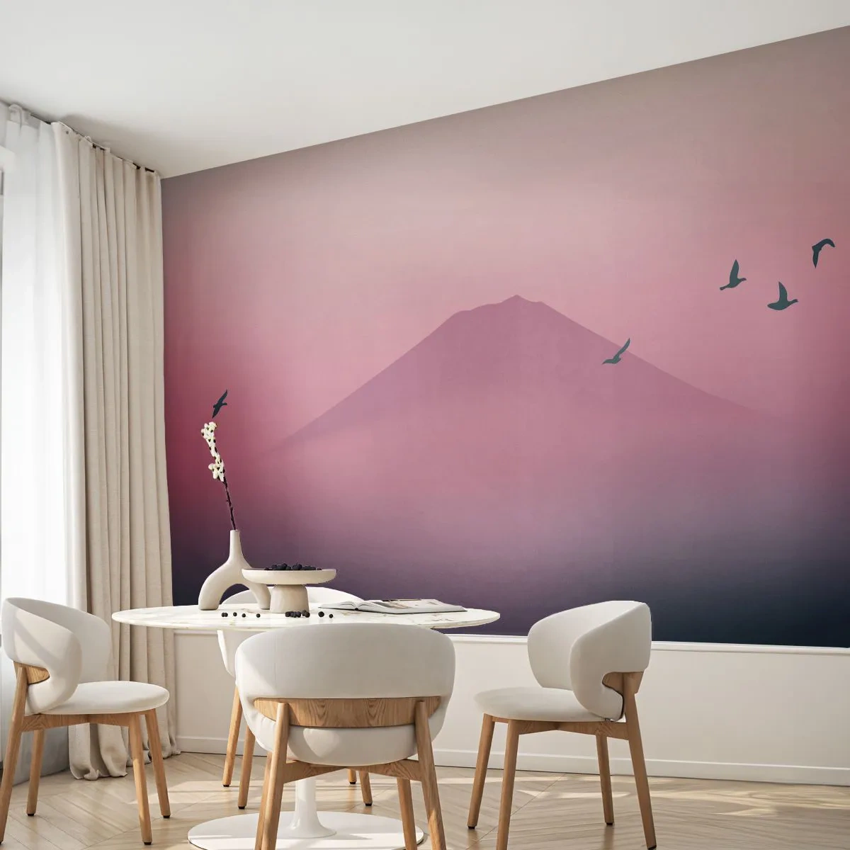 Papier Peint Photo Standard Eco - Des pèlerins au dessus des nuages - Abstraction, Paysage, Sommet de la montagne - 400x280 cm