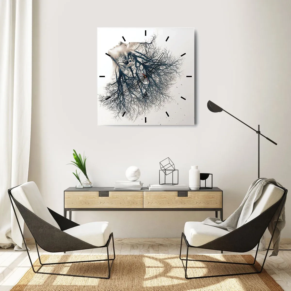 Horloge murale - Pendule murale - Écouter le murmure des arbres - 40x40 cm