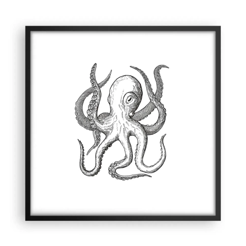 Affiche dans un cadre noir - Poster - Dansant avec les vagues - 50x50 cm