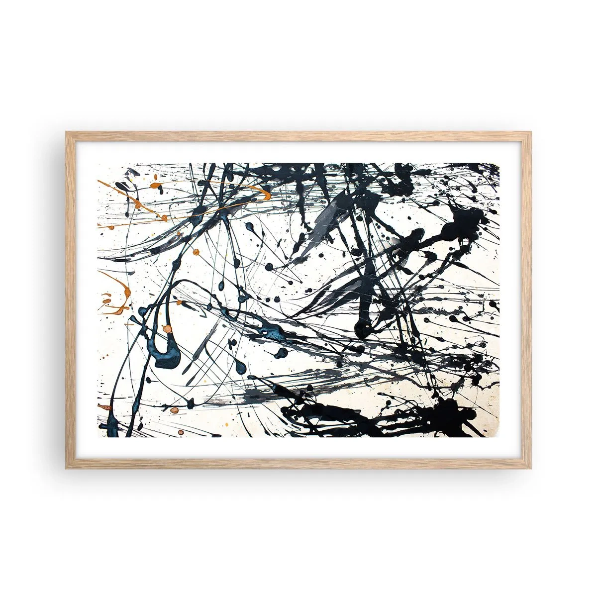 Affiche dans un chêne clair - Poster - Abstraction expressionniste - 70x50 cm