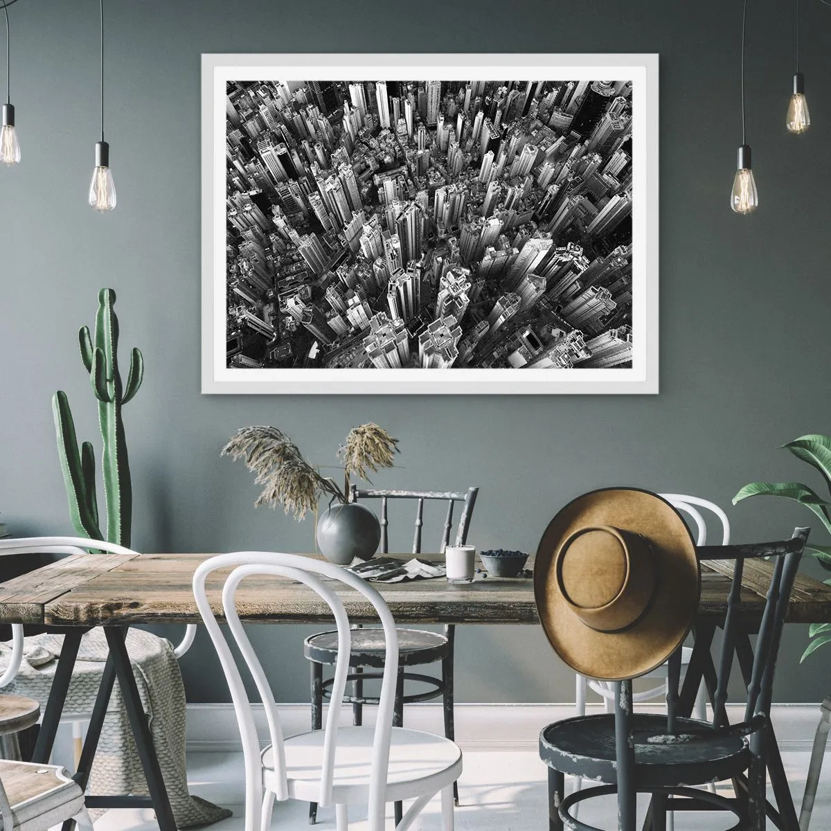 Affiche dans un cadre blanc - Poster - Toujours de plus en plus haut - 100x70 cm