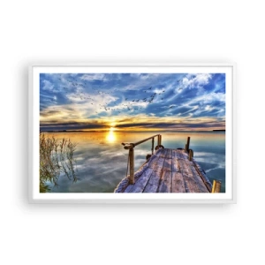 Affiche dans un cadre blanc - Poster - Le vent se repose - 91x61 cm