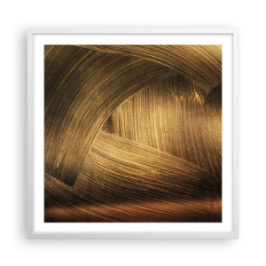 Affiche dans un cadre blanc - Poster - Dans un labyrinthe en or - 60x60 cm