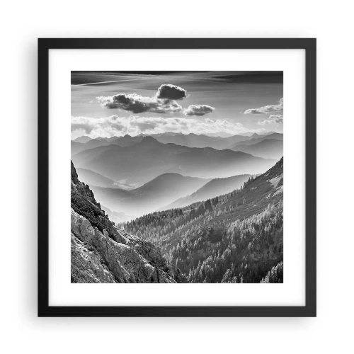 Affiche dans un cadre noir - Poster - Jusqu'à l'horizon - 40x40 cm