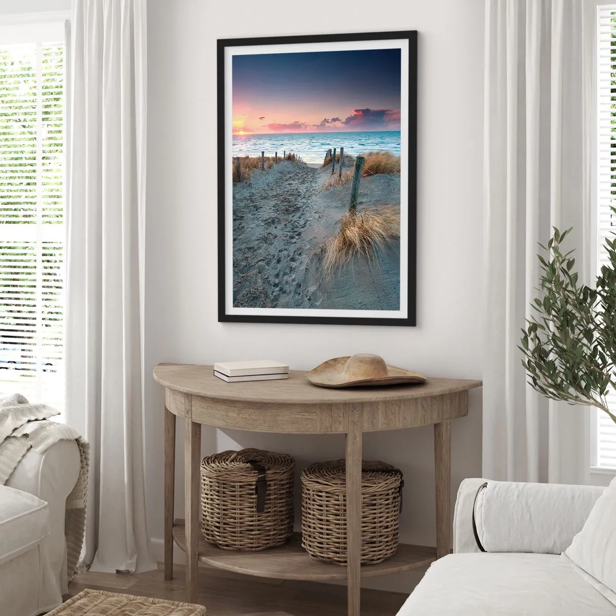 Affiche dans un cadre noir - Poster - Tu as versé l'éclat de l'arc-en-ciel sur les flots - 30x40 cm