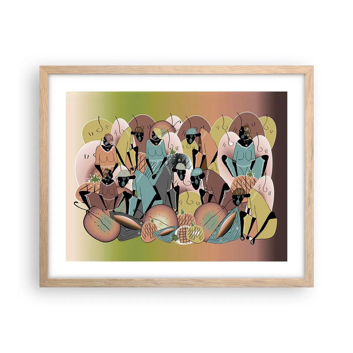 Affiche dans un chêne clair - Poster - De grandes fêtes arrivent - 50x40 cm