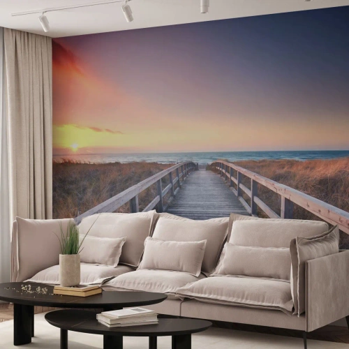 Papier peint sur mesure Premium Canvas - Aurore baltique du soir - Paysage, Mer, Dune