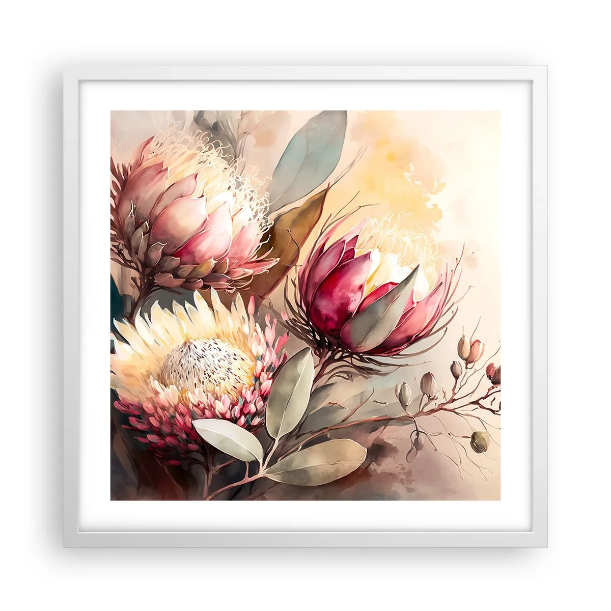 Affiche dans un cadre blanc - Poster - De profil et de face - 50x50 cm