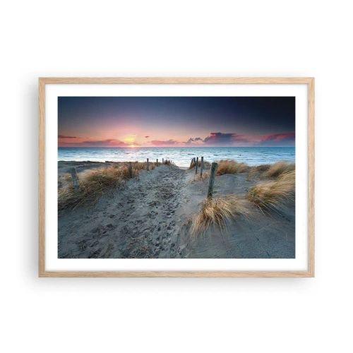 Affiche dans un chêne clair - Poster - Tu as versé l'éclat de l'arc-en-ciel sur les flots - 70x50 cm