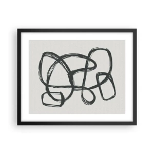 Affiche dans un cadre noir - Poster - Abstraction en boucle - 50x40 cm
