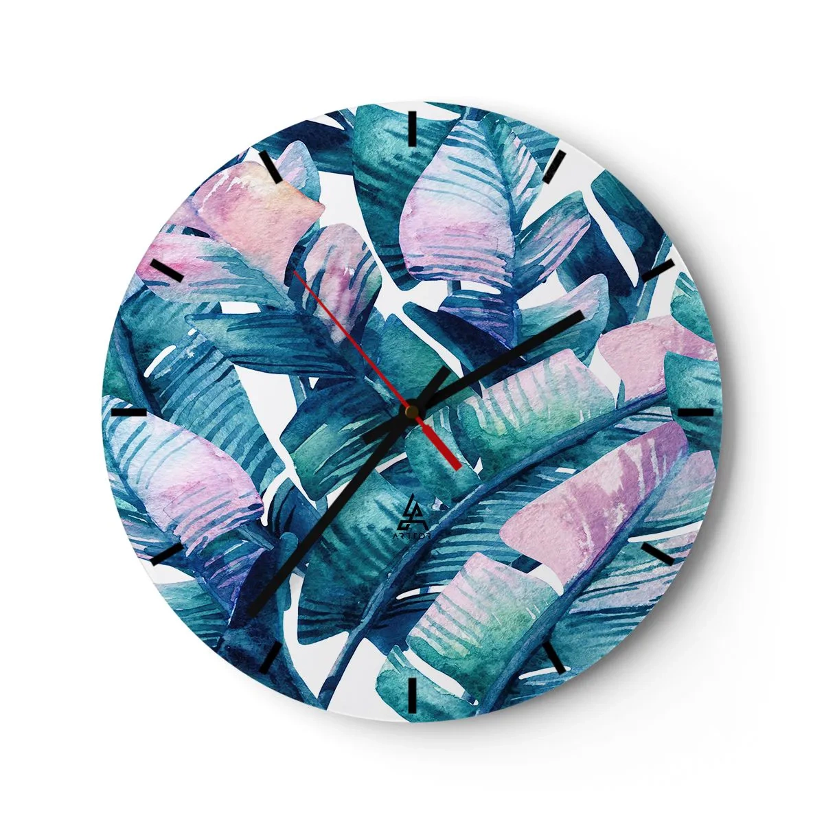 Horloge murale - Pendule murale - Dans une bananeraie - 40x40 cm