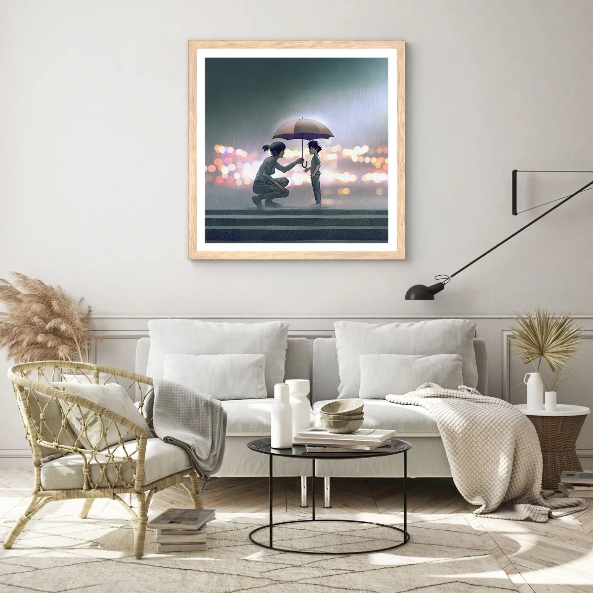 Affiche dans un chêne clair - Poster - Et maintenant, tout va bien - 60x60 cm