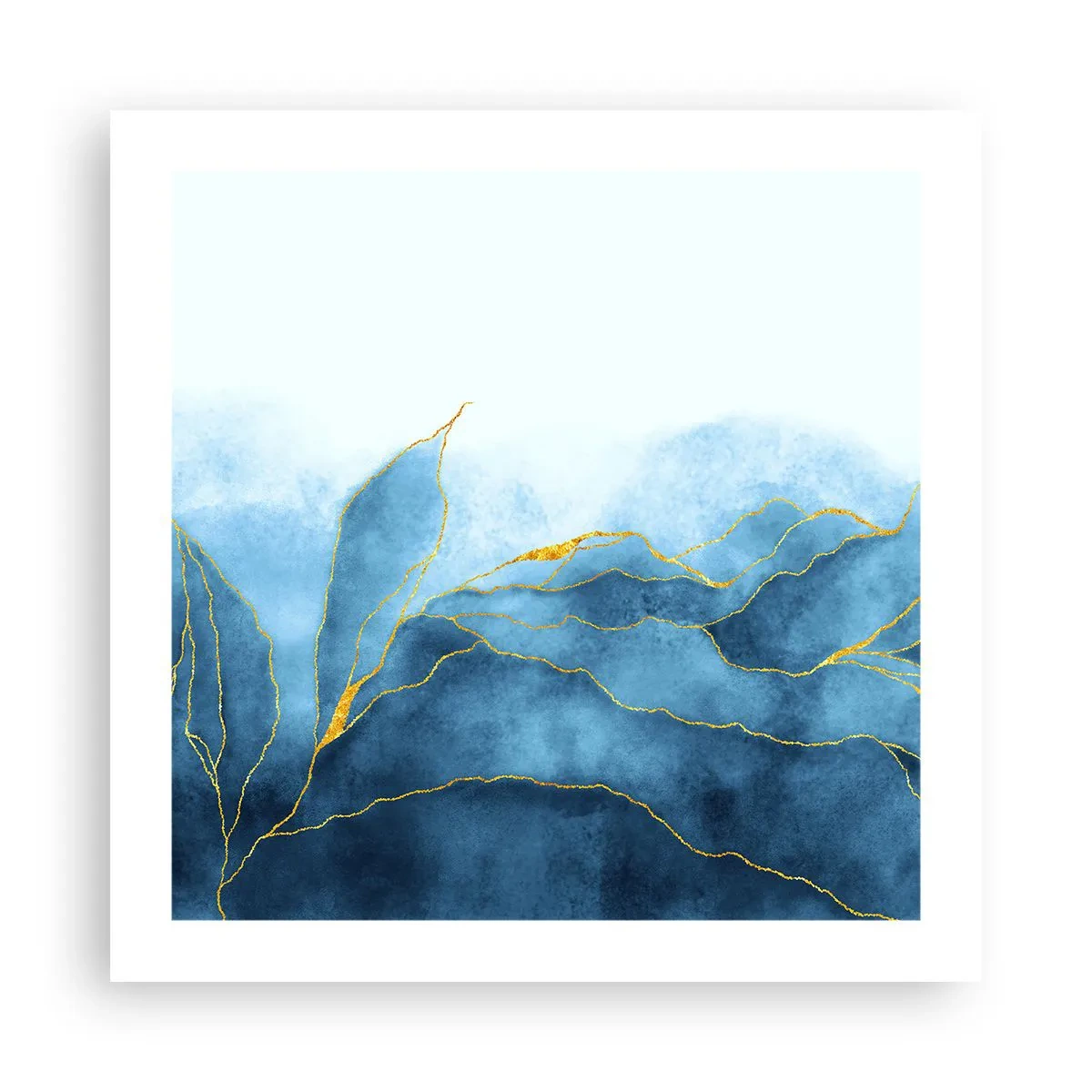 Affiche - Poster - Bleu doré - 50x50 cm
