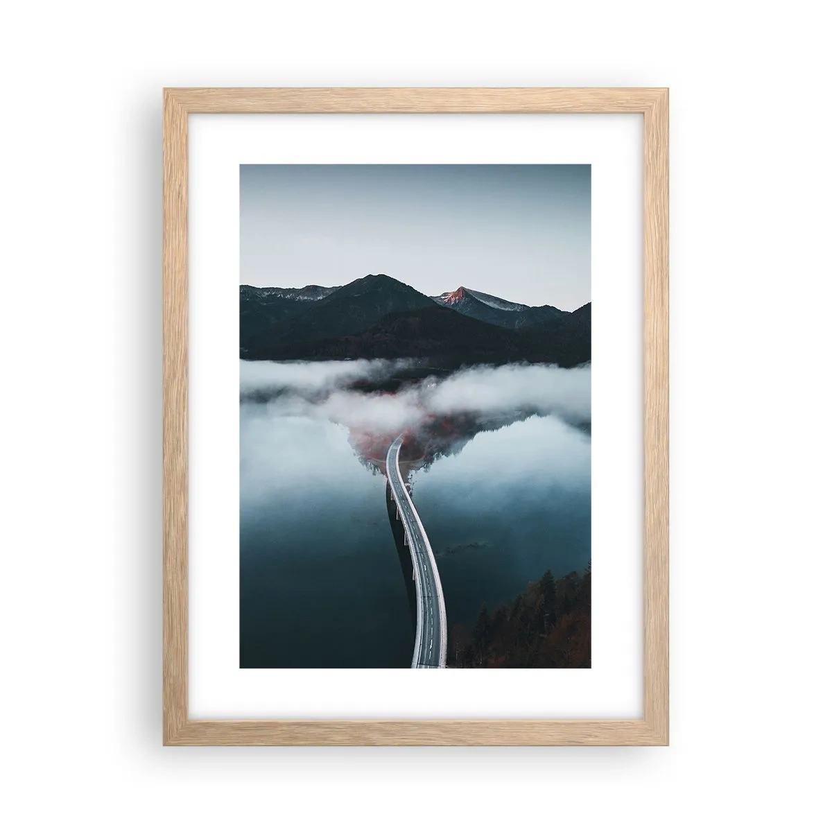 Affiche dans un chêne clair - Poster - Sur une eau aussi lisse qu'un miroir - 30x40 cm