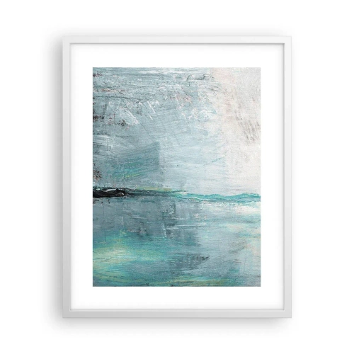 Affiche dans un cadre blanc - Poster - Horizontalement en bleu - 40x50 cm