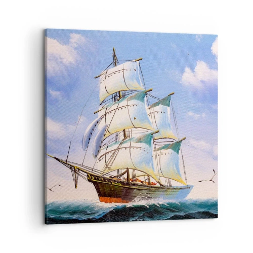 Impression sur toile - Image sur toile - Fièrement avec le vent - 50x50 cm