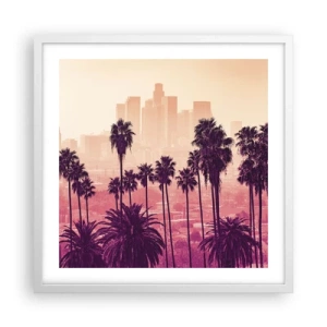 Affiche dans un cadre blanc - Poster - Paysage californien - 50x50 cm