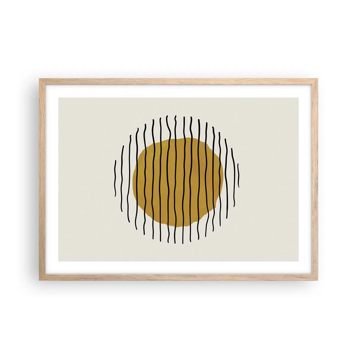 Affiche dans un chêne clair - Poster - Abstraction tremblante de chaleur - 70x50 cm