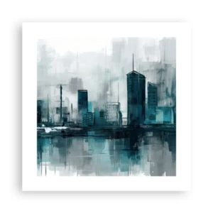 Affiche - Poster - Une ville couleur de pluie - 40x40 cm