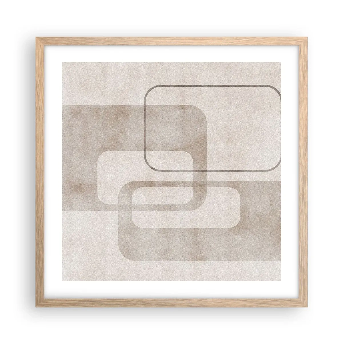 Affiche dans un chêne clair - Poster - Fugue géométrique - 50x50 cm