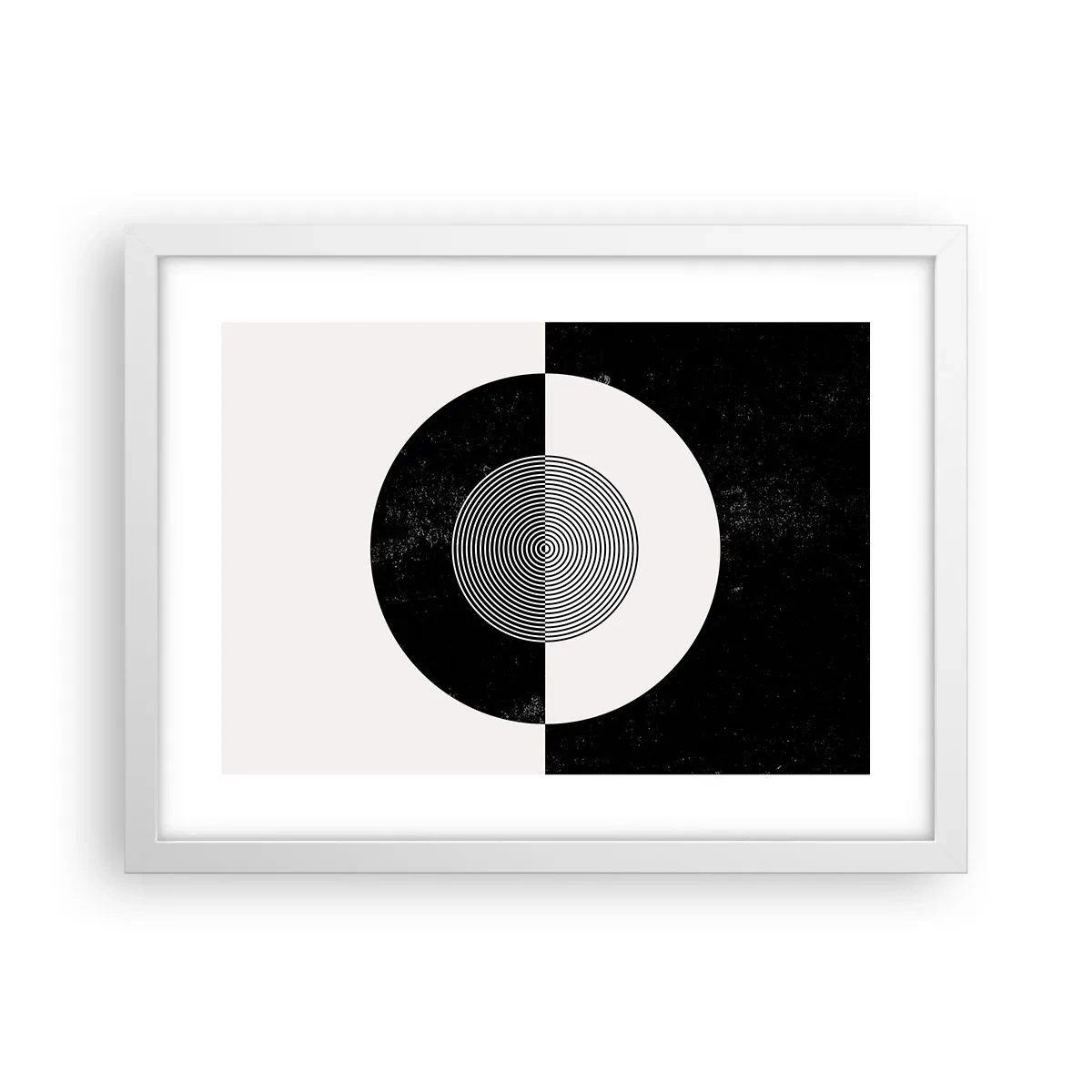Affiche dans un cadre blanc - Poster - Harmonie de noir et blanc - 40x30 cm