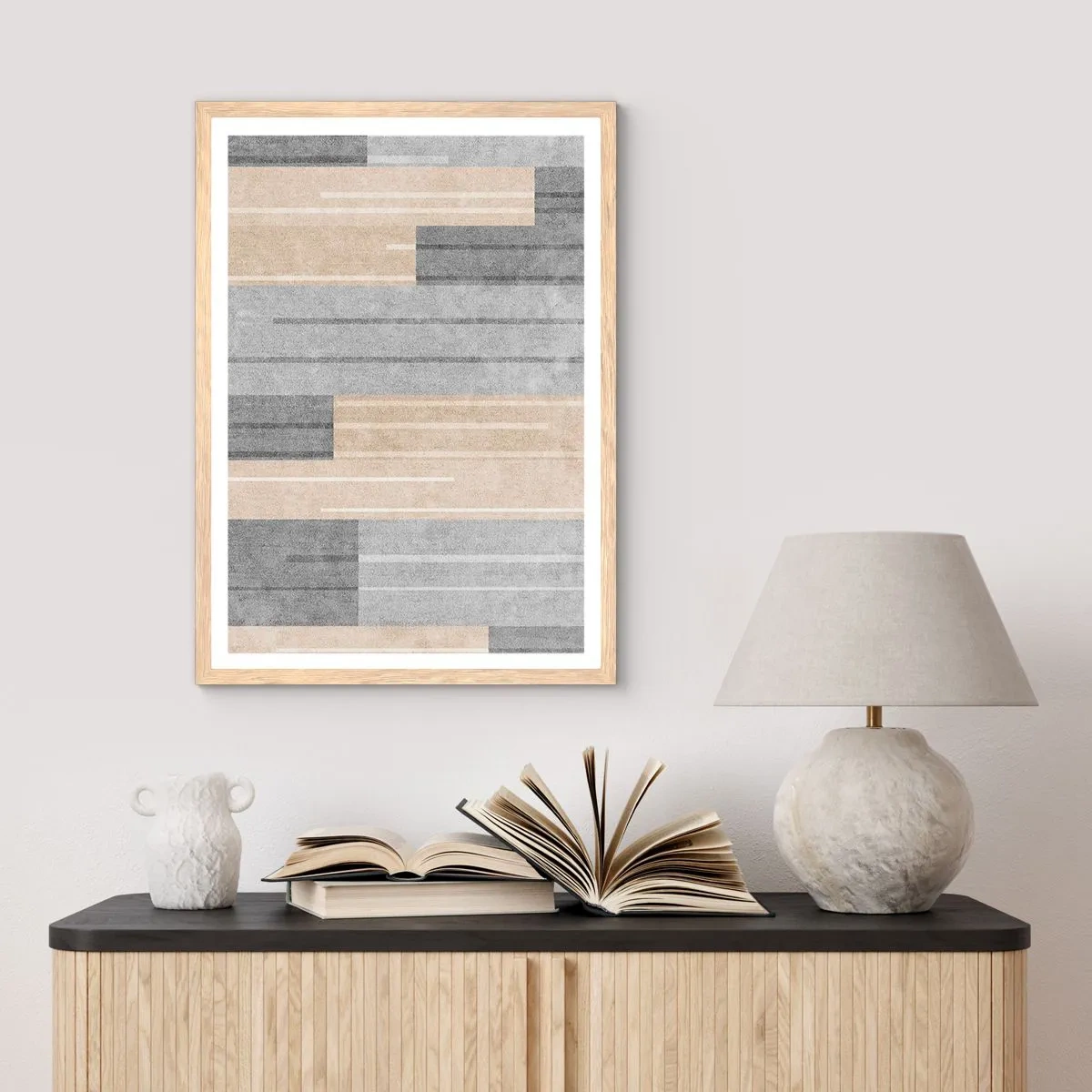 Affiche dans un chêne clair - Poster - Composition : se tenir droit - 30x40 cm