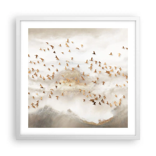 Affiche dans un cadre blanc - Poster - Il est l'heure… - 50x50 cm