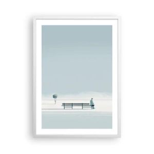 Affiche dans un cadre blanc - Poster - Oui, j'attends. - 50x70 cm