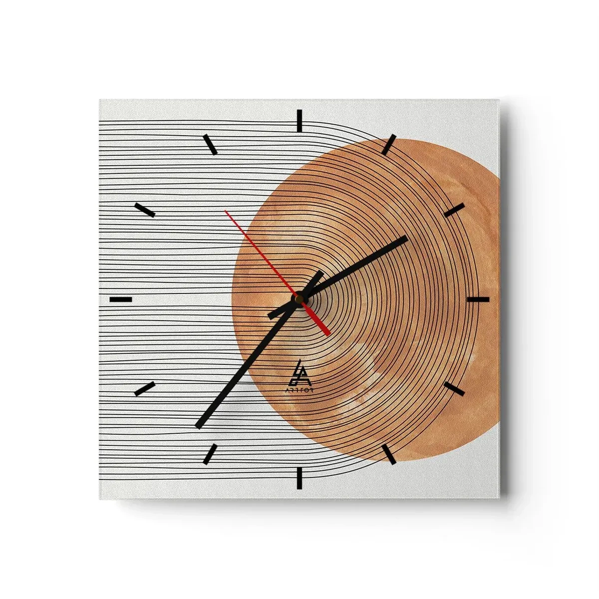 Horloge murale - Pendule murale - Composition solaire - 40x40 cm