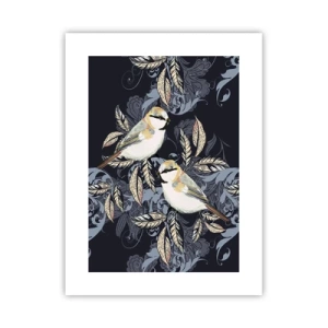 Affiche - Poster - Babillement jaune et bleu - 30x40 cm