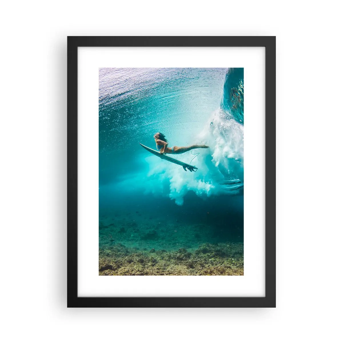 Affiche dans un cadre noir - Poster - Monde sous marin - 30x40 cm