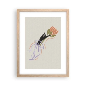 Affiche dans un chêne clair - Poster - Touche fraternelle - 30x40 cm