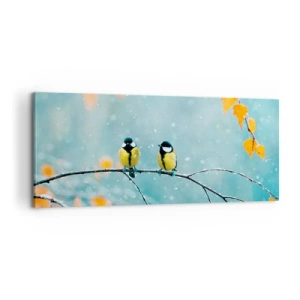 Impression sur toile - Image sur toile - Potins d'oiseaux - 100x40 cm