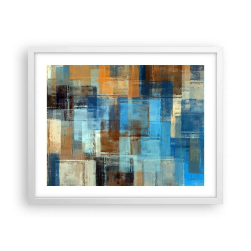 Affiche dans un cadre blanc - Poster - A travers le voile bleu - 50x40 cm