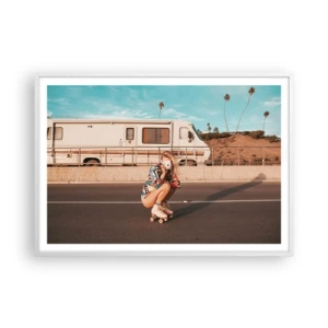 Affiche dans un cadre blanc - Poster - Souriez s'il-vous-plait! - 100x70 cm